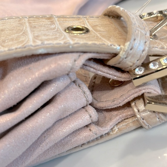 Pritzi Pink Blush Handbag. Has with a slight sparkle & Studs & Rhinestone - Picture 15 of 15